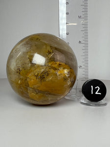 Dendrite Manganese Included Iron Oxide Quartz (Golden Healer) Sphere • RARE