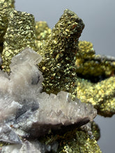 Load image into Gallery viewer, Chalcopyrite Botryoidal Stalactites on Calcite – Cabinet Specimen | Tongshankou Mine, Edong, Daye, Huangshi Prefecture, Hubei Province, China
