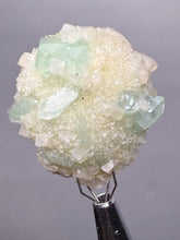Load image into Gallery viewer, Luminous Mint Apophyllite with Glittering Druzy Sugar Quartz – India
