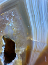Load image into Gallery viewer, Indonesian Sumatra Agate Pair – Vibrant Banded Chalcedony with Rich Color Zoning | Ethical Lapidary &amp; Collector Display Specimens
