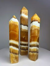 Load image into Gallery viewer, Coco Mango Onyx Calcite Obelisk Tower
