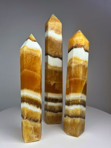 Coco Mango Onyx Calcite Obelisk Tower