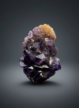 Load image into Gallery viewer, Premium Hematite-Phantom Deep Magenta Ametrine Cluster | Deccan Traps, India | Collector Mineral Specimen
