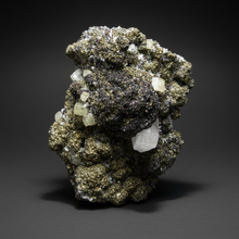 Load image into Gallery viewer, 4.8” New Find: Huanzala Mine Peru Sphalerite + Chalcopyrite + Apatite + Calcite + Quartz | Collector Display Specimen

