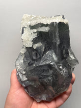 Load image into Gallery viewer, Premium Cubic Green–Purple Phantom Fluorite with Flower Calcite on Matrix

Xianghualing Mine, Hunan Province, China

