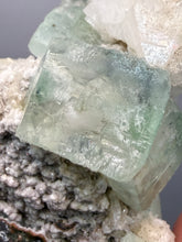 Load image into Gallery viewer, High-Grade Gemmy Green Apophyllite on White Stilbite  | Deccan Traps, Maharashtra, India
