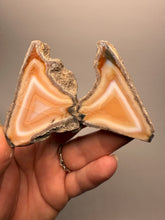 Load image into Gallery viewer, High-Grade Indonesian Sumatra Agate Pair – Vibrant Banded Chalcedony with Rich Color Zoning | Ethical Lapidary &amp; Collector Display Specimens
