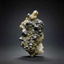 Load image into Gallery viewer, Moroccan Galena with Druzy Pyrite on Quartz | Collector Display Specimen

