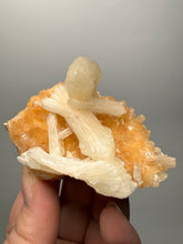 Load image into Gallery viewer, Orange Heulandite and Cream Stilbite Zeolite Cluster – India (Collector Mineral Specimen)
