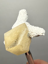 Load image into Gallery viewer, Rare Druzy Golden “Diamond” Calcite on Zeolite Matrix — Maharashtra, India | Collector Cabinet Specimen
