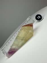 Load image into Gallery viewer, Dendrite Manganese and Iron Included Rainbow Fluorite Wand
