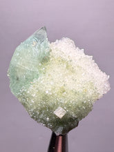 Load image into Gallery viewer, Luminous Mint Apophyllite with Glittering Druzy Sugar Quartz – India

