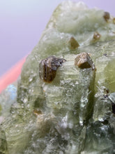 Load image into Gallery viewer, Electric Green Diopside on Quartz – Collector Mineral Specimen (Gilgit-Baltistan) Pakistan
