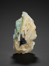 Load image into Gallery viewer, Blue Indicolite &amp; Mint Green Tourmaline on Matrix – Pegmatite Mineral Specimen from Pakistan
