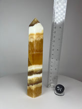 Load image into Gallery viewer, Coco Mango Onyx Calcite Obelisk Tower
