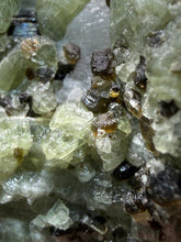 Load image into Gallery viewer, Electric Green Diopside on Quartz – Collector Mineral Specimen (Gilgit-Baltistan) Pakistan
