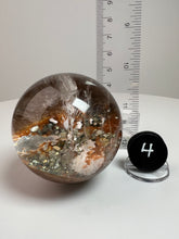 Load image into Gallery viewer, Garden Quartz Golden Rutile and/or Cubic Golden Pyrite Sphere • High Grade • RARE
