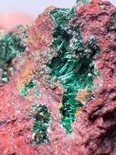 Load image into Gallery viewer, Brochantite Collector Mineral Specimen – Vivid Green Copper Crystals from Morocco
