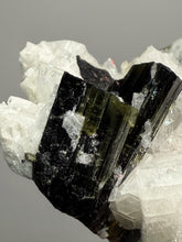 Load image into Gallery viewer, Dark Green Cap Stak Nala Tourmaline on Cleavelandite Matrix – Haramosh Mountains, Pakistan
