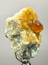 Load image into Gallery viewer, Hessonite Garnet Cluster on Matrix – Natural Collector Specimen from Pakistan | High-Grade Orange-Red Garnet Crystals
