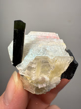 Load image into Gallery viewer, Dark Green Cap Stak Nala Tourmaline on Cleavelandite Matrix – Haramosh Mountains, Pakistan
