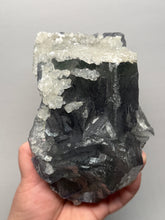 Load image into Gallery viewer, Premium Cubic Green–Purple Phantom Fluorite with Flower Calcite on Matrix

Xianghualing Mine, Hunan Province, China
