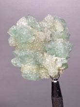Load image into Gallery viewer, Luminous Mint Apophyllite with Glittering Druzy Sugar Quartz – India
