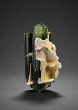 Load image into Gallery viewer, Green Cap Stak Nala Tourmaline with Cleavelandite – Haramosh Mountains, Pakistan | Thumbnail Specimen
