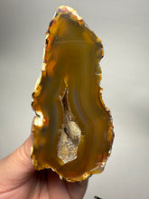 Load image into Gallery viewer, High-Grade Indonesian Sumatra Agate Pair – Vibrant Banded Chalcedony with Rich Color Zoning | Ethical Lapidary &amp; Collector Display Specimens
