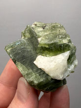 Load image into Gallery viewer, Electric Green Diopside on Quartz – Collector Mineral Specimen (Gilgit-Baltistan) Pakistan
