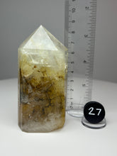 Load image into Gallery viewer, Dendrite Manganese Included Iron Oxide Quartz (Golden Healer) Obelisk Tower • RARE
