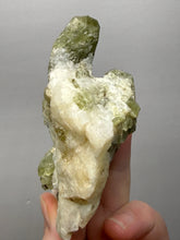 Load image into Gallery viewer, Electric Green Diopside on Quartz – Collector Mineral Specimen (Gilgit-Baltistan) Pakistan
