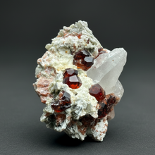 Load image into Gallery viewer, High-Grade Naturally Faceted Red Spessartine Garnet on Matrix — Skardu, Pakistan
