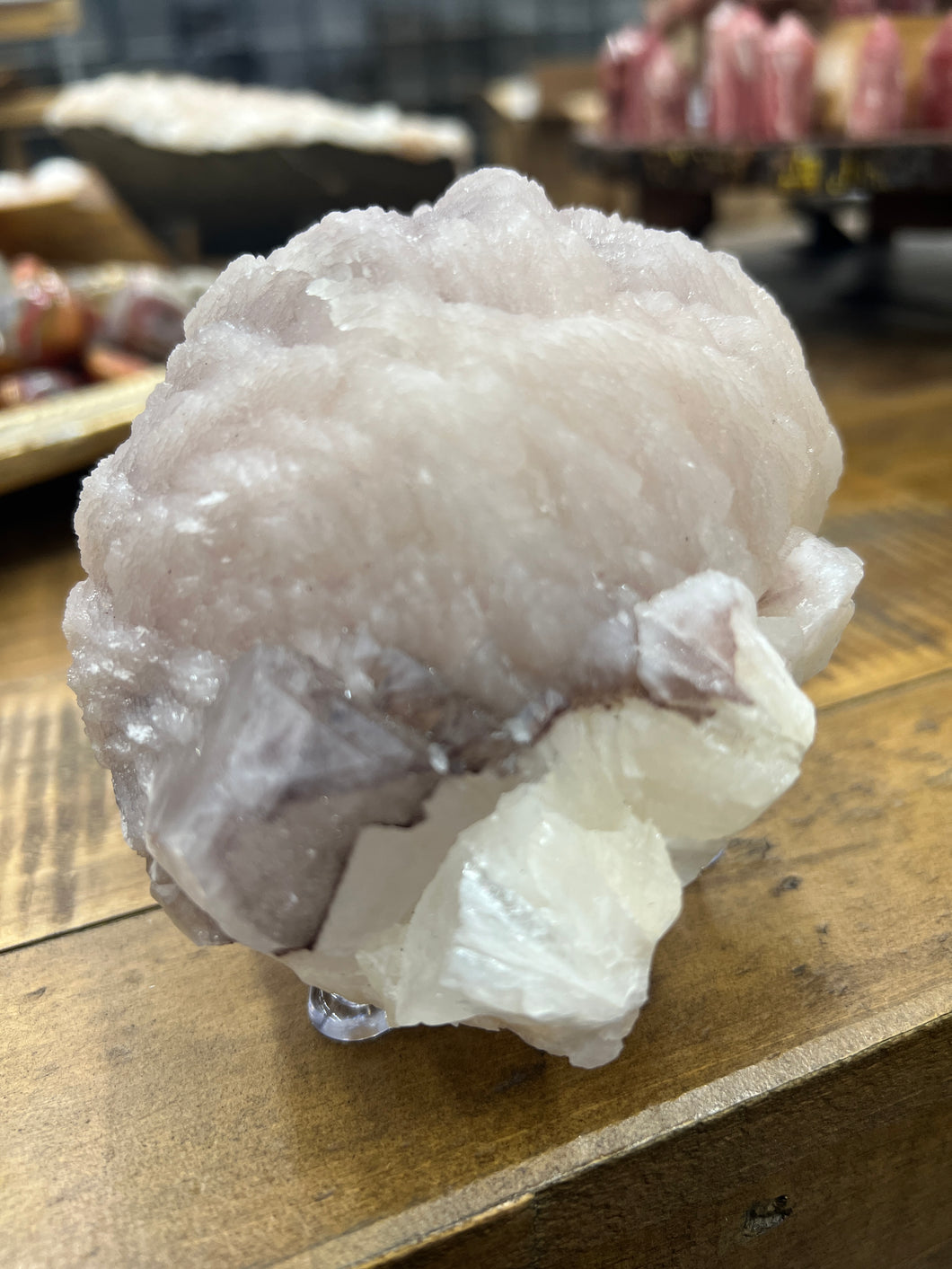 Lavender Stilbite Flower + Phantom Purple Apophyllite• VERY RARE • India