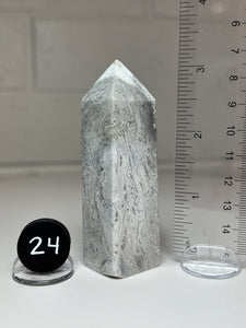 White Pseudomorph Agate after Anhydrite Obelisk Tower from Mexico