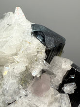 Load image into Gallery viewer, Blue Cap Dark Green Stak Nala Tourmaline With Pink Morganite on Cleavelandite Matrix – Haramosh Mountains, Pakistan
