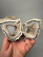 Load image into Gallery viewer, High-Grade Indonesian Sumatra Agate Pair – Vibrant Banded Chalcedony with Rich Color Zoning | Ethical Lapidary &amp; Collector Display Specimens

