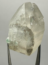 Load image into Gallery viewer, Mint Green Tourmaline on Double Terminated Clear Quartz Crystal | Pegmatite Mineral Specimen from Pakistan
