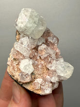Load image into Gallery viewer, Green Apophyllite on Red &amp; Green Heulandite – Deccan Traps, Maharashtra, India
