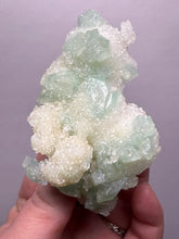 Load image into Gallery viewer, Luminous Mint Apophyllite with Glittering Druzy Sugar Quartz – India
