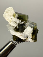 Load image into Gallery viewer, Blue Cap Dark Green Stak Nala Tourmaline and Cleavelandite – Haramosh Mountains, Pakistan | Thumbnail Specimen
