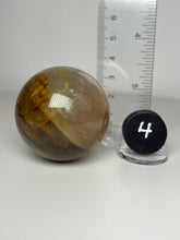 Load image into Gallery viewer, Dendrite Manganese Included Iron Oxide Quartz (Golden Healer) Sphere • RARE
