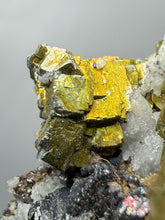 Load image into Gallery viewer, High-Grade Golden Pyrite, Galena &amp; Sphalerite on Quartz | Collector Mineral Specimen | Madan Ore Field, Rhodope Mountains, Bulgaria
