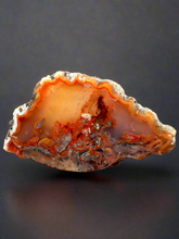 Load image into Gallery viewer, “Fiery Frozen Lake of the Atlas” – Scenic Plume Carnelian Agate from Morocco” • Polished
