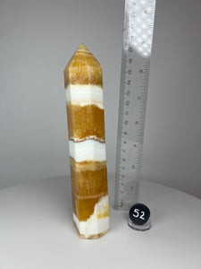 Coco Mango Onyx Calcite Obelisk Tower