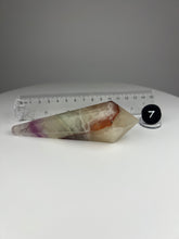 Load image into Gallery viewer, Dendrite Manganese and Iron Included Rainbow Fluorite Wand
