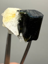 Load image into Gallery viewer, Blue Cap Dark Green Stak Nala Tourmaline and Cleavelandite – Haramosh Mountains, Pakistan | Thumbnail Specimen
