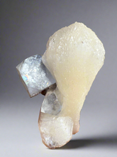 Load image into Gallery viewer, Clear Gem Apophyllite on Cream Stilbite • Maharashtra, India

