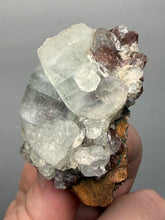 Load image into Gallery viewer, Lustrous Apophyllite over Red Heulandite (Zeolite Pocket) — Deccan Traps, Maharashtra, India
