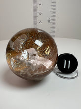 Load image into Gallery viewer, Garden Quartz Golden Rutile and/or Cubic Golden Pyrite Sphere • High Grade • RARE
